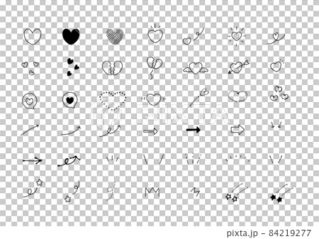 Hand-painted hearts and arrows, effect icon set Hand-painted hearts and arrows, effect icon set 84219277