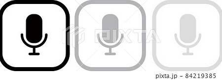 複数のカラートーンを持つマイクのアイコン。音声・録音。 84219385