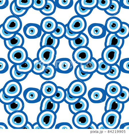 Seamless pattern with Turkish evil eye bead. Good luck. Turkish tile. Oriental ottoman design for wallpapers, pattern fills, textile 84219905