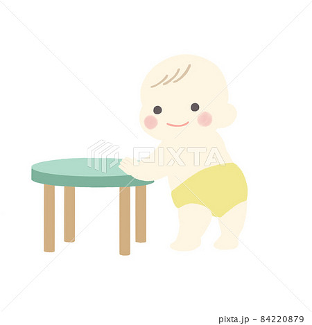 つかまり立ちをする赤ちゃん つかまり立ちをする赤ちゃん 84220879