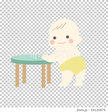 つかまり立ちをする赤ちゃん つかまり立ちをする赤ちゃん 84220879