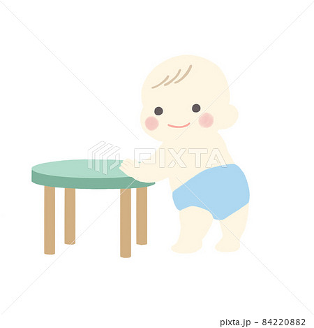 つかまり立ちをする赤ちゃん 84220882