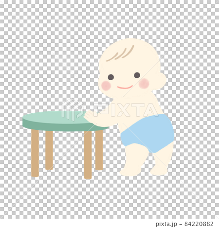 つかまり立ちをする赤ちゃん 84220882