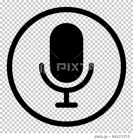 Round microphone icon. 84221355