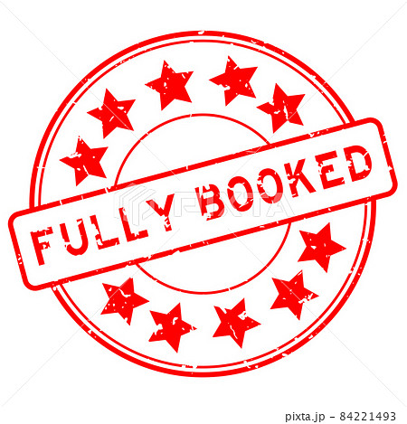 Grunge Red Fully Booked Word With Star Icon のイラスト素材