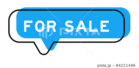 Speech banner and blue shade with word for sale on white background 84221496