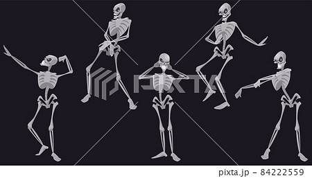 Skeletons dance, funny Halloween dead characters 84222559