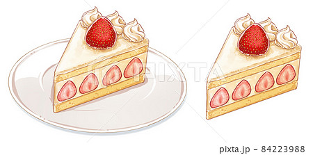 専用ケーキイラスト アニメ風イチゴショートケーキのイラスト素材 [84223988] - PIXTA