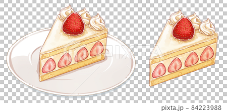 strawberry cake Mumechi  Illustrations ART street