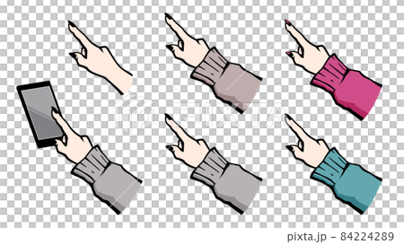 指差しのイラスト素材セット_人差し指_ニット 84224289