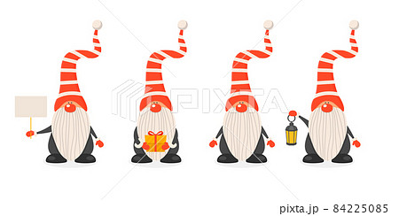 Merry Christmas. Vector Christmas Cute Gnome with Caps Set in Flat Style Isolated. Design Template for Merry Christmas and Happy New Year Card. Cartoon Kids Character - Funny Gnomes Merry Christmas. Vector Christmas Cute Gnome with Caps Set in Flat Style Isolated. Design Template for Merry Christmas and Happy New Year Card. Cartoon Kids Character - Funny Gnomes 84225085