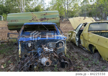 Car Wrecks Dumped In A Country Backyard Car Wrecks Dumped In A Country Backyard 84225550