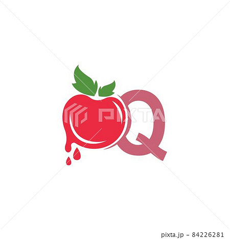 Letter Q with tomato icon logo design template illustration 84226281