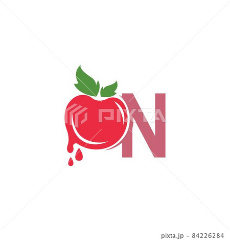 Letter N with tomato icon logo design template illustration 84226284