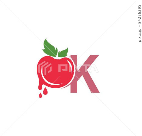 Letter K with tomato icon logo design template illustration 84226295