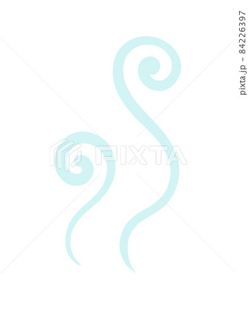 Abstract smoke element. Hand drawn, sketch style, blue color. Outline vector illustration isolated on white background. 84226397