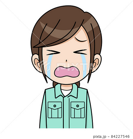 泣いている作業員の女性 84227546