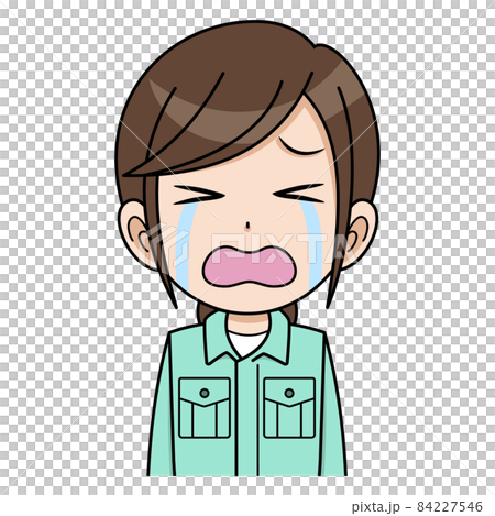 泣いている作業員の女性 84227546