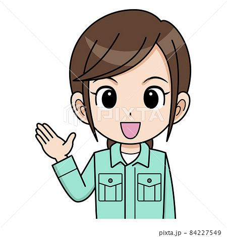 案内する作業員の女性 84227549
