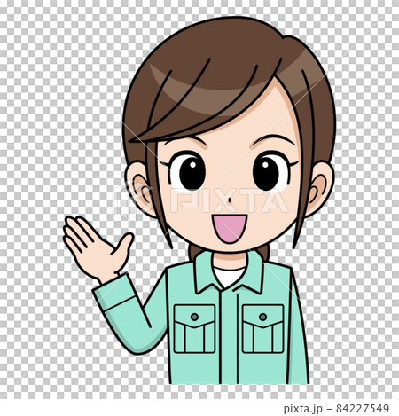 案内する作業員の女性 84227549