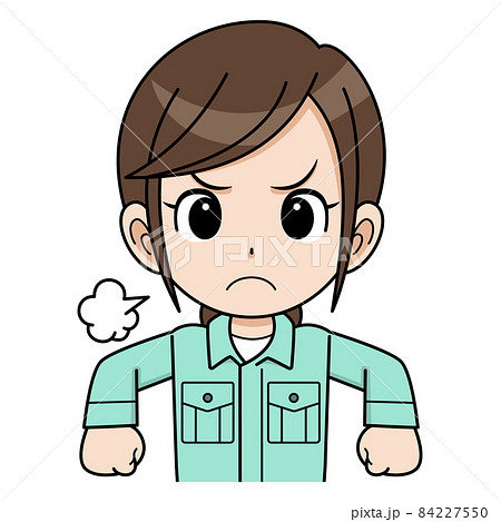 怒っている作業員の女性 84227550