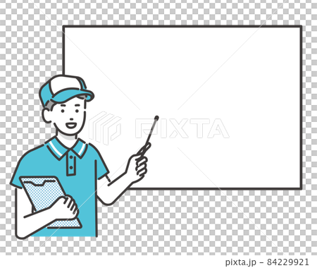 Moving company's vector illustration material / moving / company / quotation pointing to the whiteboard with a pointer 84229921