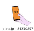 スマホでキャッシュレス決済している手 84230857