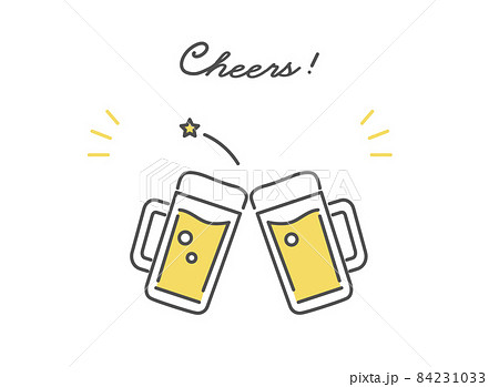 ビールジョッキで乾杯するイメージイラスト素材 ビールジョッキで乾杯するイメージイラスト素材 84231033