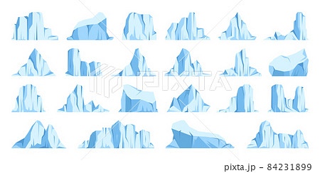 Floating Icebergs Collection Drifting Arctic のイラスト素材