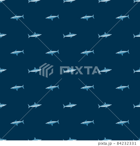 Seamless pattern shark Mako on teal background. Animal templates for fabric. Seamless pattern shark Mako on teal background. Animal templates for fabric. 84232331