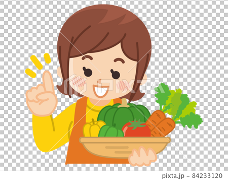 様々な野菜を持っている主婦 様々な野菜を持っている主婦 84233120