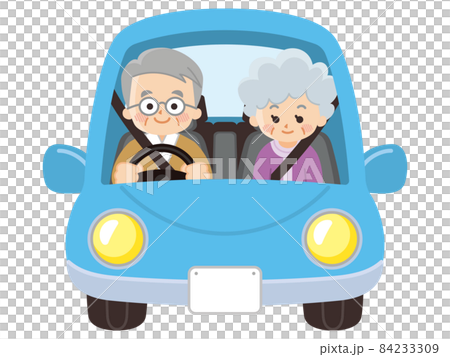 車を運転するシニア夫婦　安全運転　交通安全 84233309