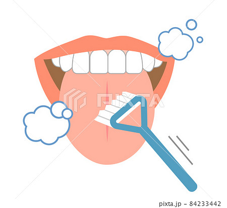 口臭と舌の汚れ　オーラルケアのイラスト 84233442