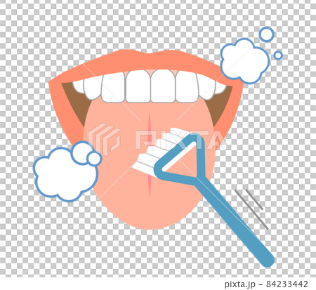 口臭と舌の汚れ　オーラルケアのイラスト 84233442
