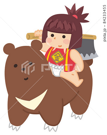 熊にまたがる金太郎 日本昔話のイラスト素材 [84233455] - PIXTA