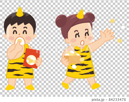 Setsubun,一個穿著惡魔服裝播種豆子的孩子 Setsubun,一個穿著惡魔服裝播種豆子的孩子 84233478