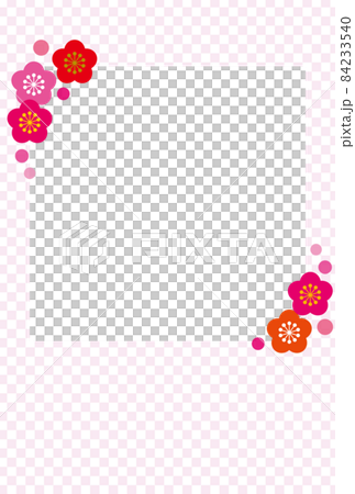 New Year's card plum blossom checkered photo frame New Year's card plum blossom checkered photo frame 84233540