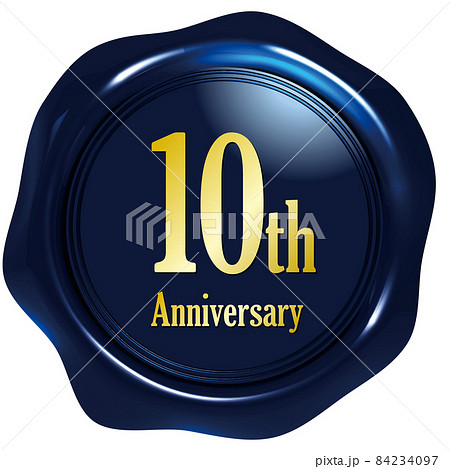10th Anniversary 青いシールワックスのエンブレム 10th Anniversary 青いシールワックスのエンブレム 84234097