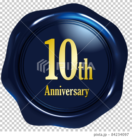 10th Anniversary 青いシールワックスのエンブレム 10th Anniversary 青いシールワックスのエンブレム 84234097