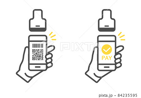 キャッシュレス決済 イメージイラストセット キャッシュレス決済 イメージイラストセット 84235595