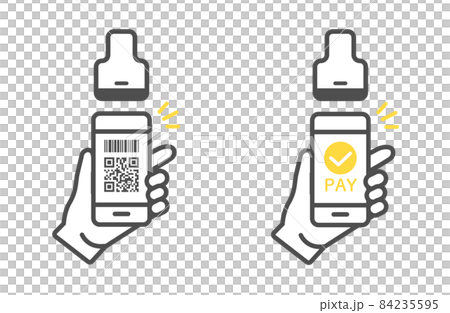キャッシュレス決済 イメージイラストセット キャッシュレス決済 イメージイラストセット 84235595