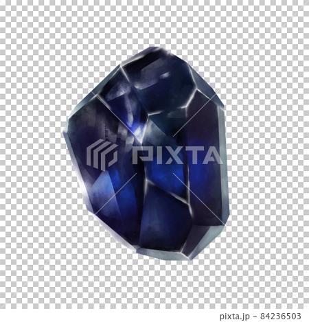 美しい青色の鉱物　鉱石　水彩風　線画なし 84236503