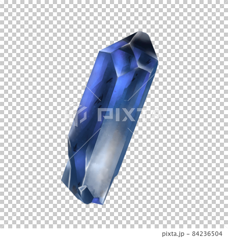 美しい青色の鉱物　鉱石　水彩風　線画なし 84236504