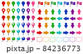 地図のピンと矢印 84236773