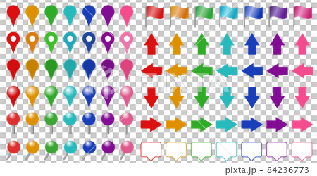 Map pins and arrows 84236773