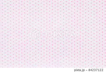 ピンク系の明るい麻の葉模様の和風背景素材 84237122