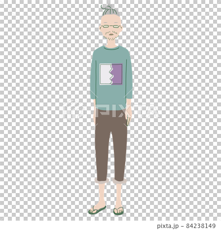 兩塊頭髮的時尚男士插畫素材 84238149