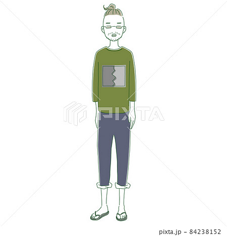ツーブロックヘアのおしゃれな男性のイラスト素材のイラスト素材