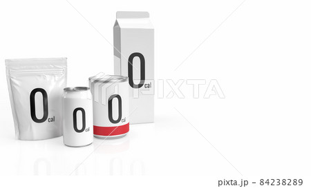 The food product 0 kcal on white background  for health and sci concept 3d rendering 84238289