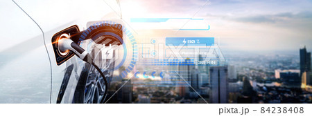 EV charging station for electric car in concept of alternative green energy 84238408